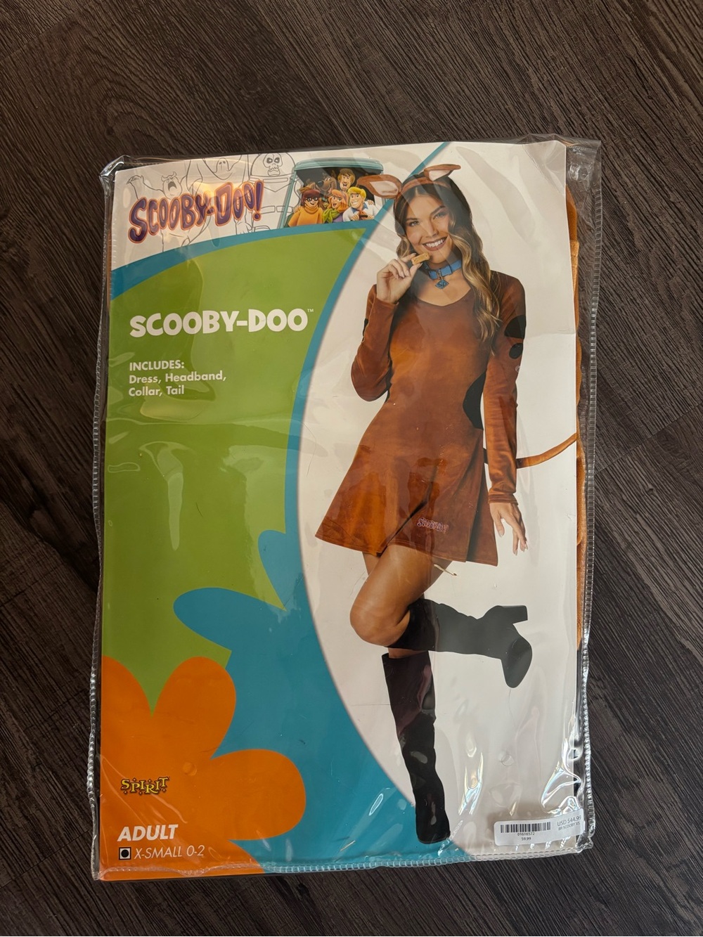 Womens Spirit Halloween Scooby-Doo Costume Dress with Headband & Tail